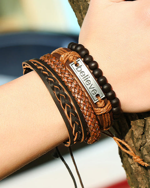 Believe Leather Bracelet