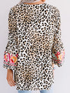 Prettybeautie Floral V-Neck Leopard Shirt