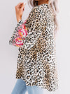 Prettybeautie Floral V-Neck Leopard Shirt