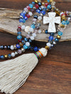 Multicolor Crystal Cross Necklace