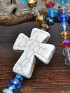 Multicolor Crystal Cross Necklace