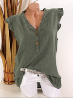 Button-Front Frilled Shirt