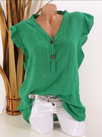 Button-Front Frilled Shirt