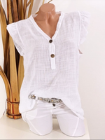 Button-Front Frilled Shirt