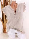 Button-Front Frilled Shirt