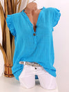 Button-Front Frilled Shirt