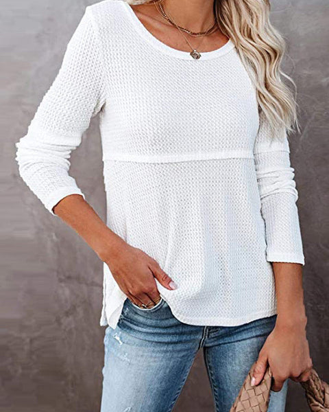 Prettybeautie Solid Waffle Tee