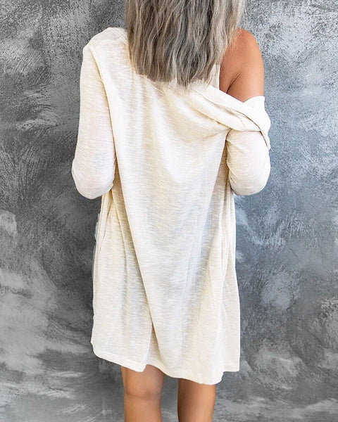 Button Front Long Cardigan