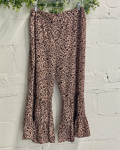 Prettybeautie Leopard Ruffle Pants