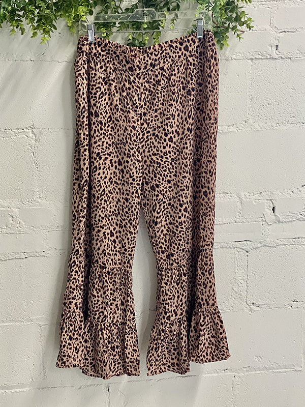 Prettybeautie Leopard Ruffle Pants