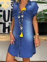 Cap Sleeve Denim Dress