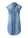 Cap Sleeve Denim Dress