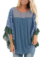 Prettybeautie Batwing Sleeve Combo Top