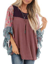 Prettybeautie Batwing Sleeve Combo Top