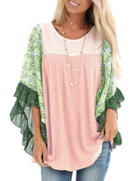 Prettybeautie Batwing Sleeve Combo Top