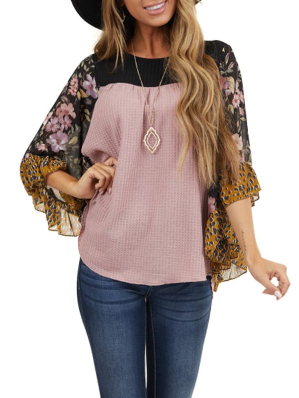 Prettybeautie Batwing Sleeve Combo Top