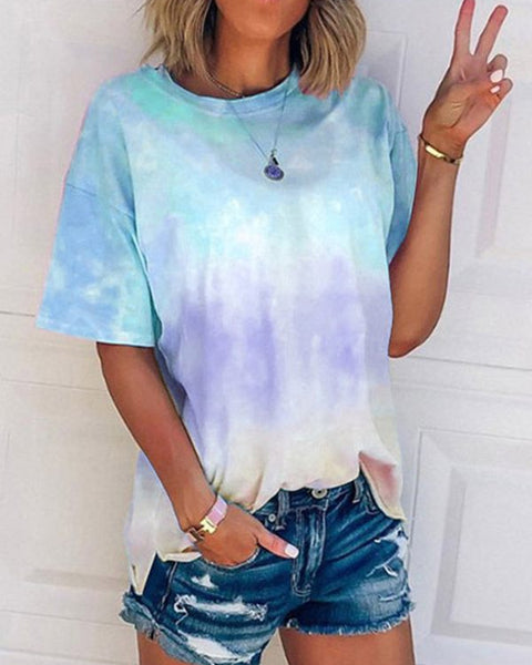 Prettybeautie Ombre Round-Neck Tee