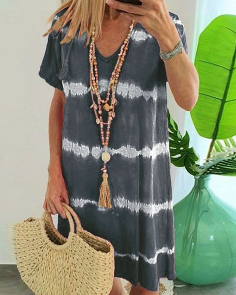 Tie-Dye V-Neck Dress