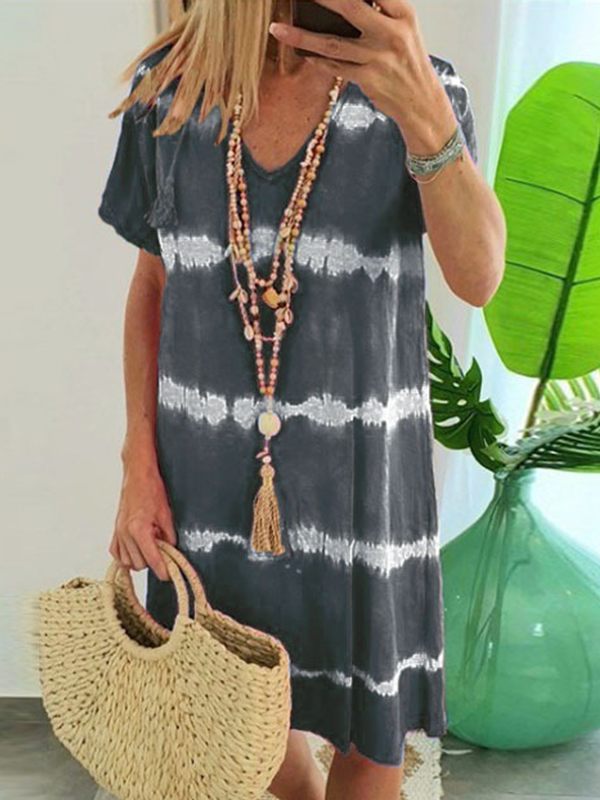 Tie-Dye V-Neck Dress