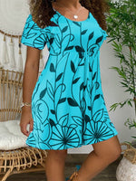 Leaf-Print Tee Dress