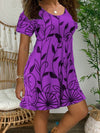 Leaf-Print Tee Dress