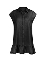 Sleeveless Button-Front Ruffle Dress--Clearance