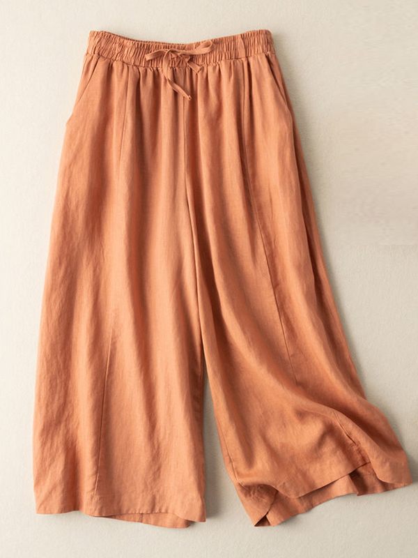 Wide-Leg Cropped Pants