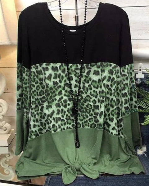 Prettybeautie Leopard Printed Combo Tee