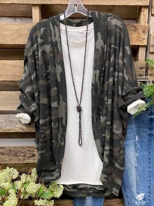 Camo Waffle Cardigan