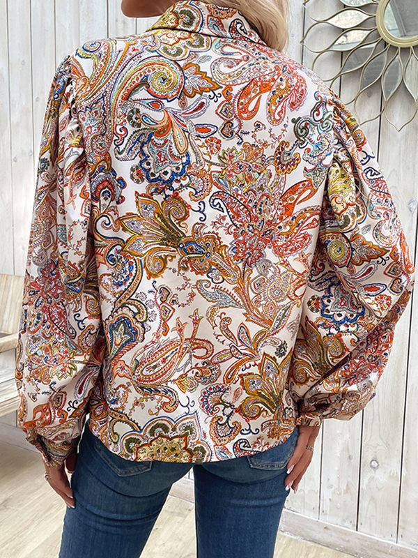 Printed Puff-Sleeve Shirt