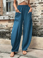 Prettybeautie Solid Pants with Pockets