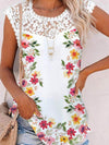 Printed Lace-Combo Tank Top