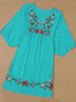 Embroidery V-Neck Dress