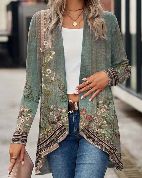 Printed Open-Front Duster