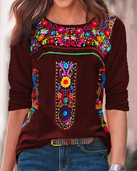 Prettybeautie Printed Round-Neck Tee