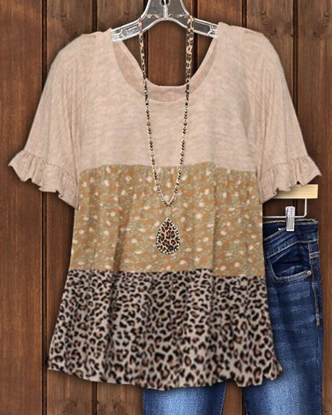Prettybeautie Leopard Combo Tee