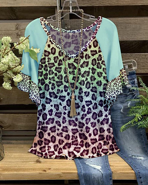 Leopard V-Neck Tee