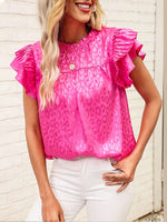 Leopard-Print Frilled Tee