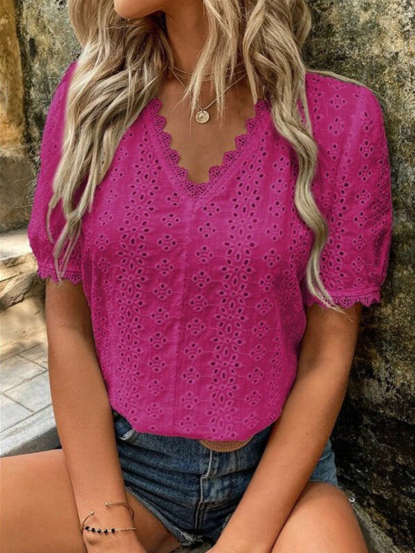 V-Neck Lace Shirt
