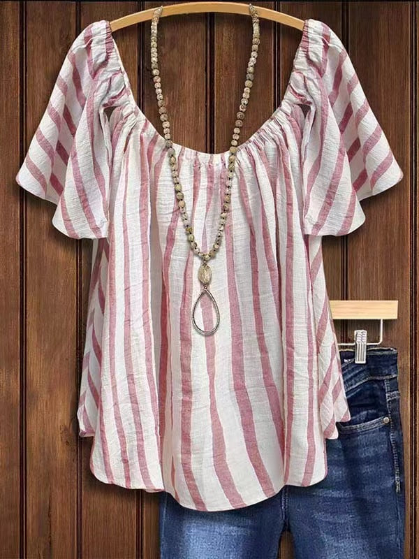 Stripe Round-Neck Tee