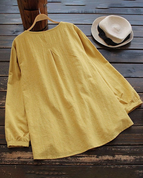 Solid Button-Front Shirt