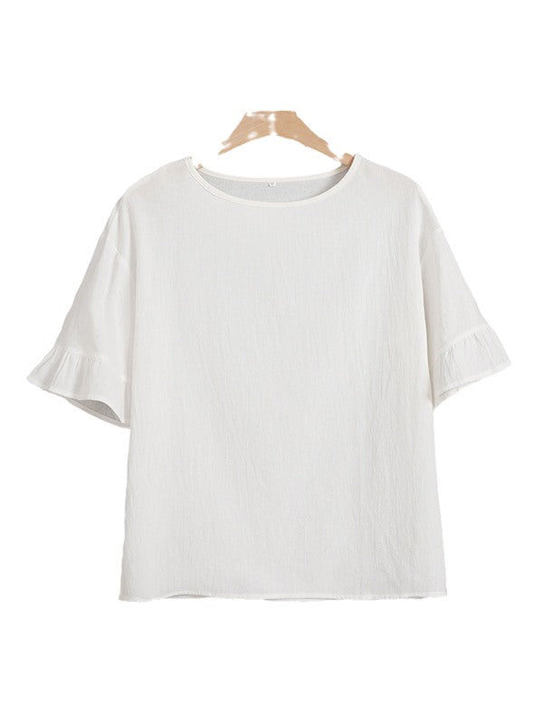 Solid Round-Neck Blouse