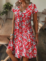 Printed V-Neck Tee Dress