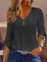 V-Neck Button-Front Tee