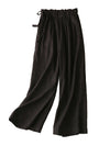 Solid Tied Wide-Leg Pants