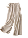 Solid Tied Wide-Leg Pants