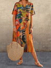 Printed Round-Neck Dress