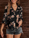 Lace-Combo V-Neck Blouse