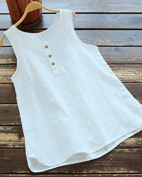 Button Front Tank Top