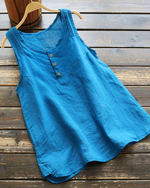 Button Front Tank Top